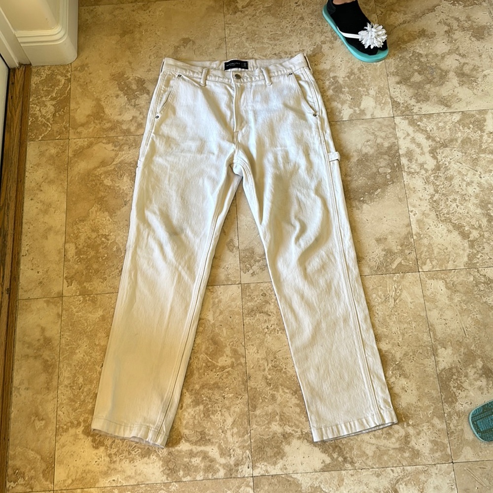 Abercrombie and Fitch Baggy Jeans, cream/light brown